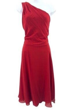 Elegant One-Shoulder Red Dress